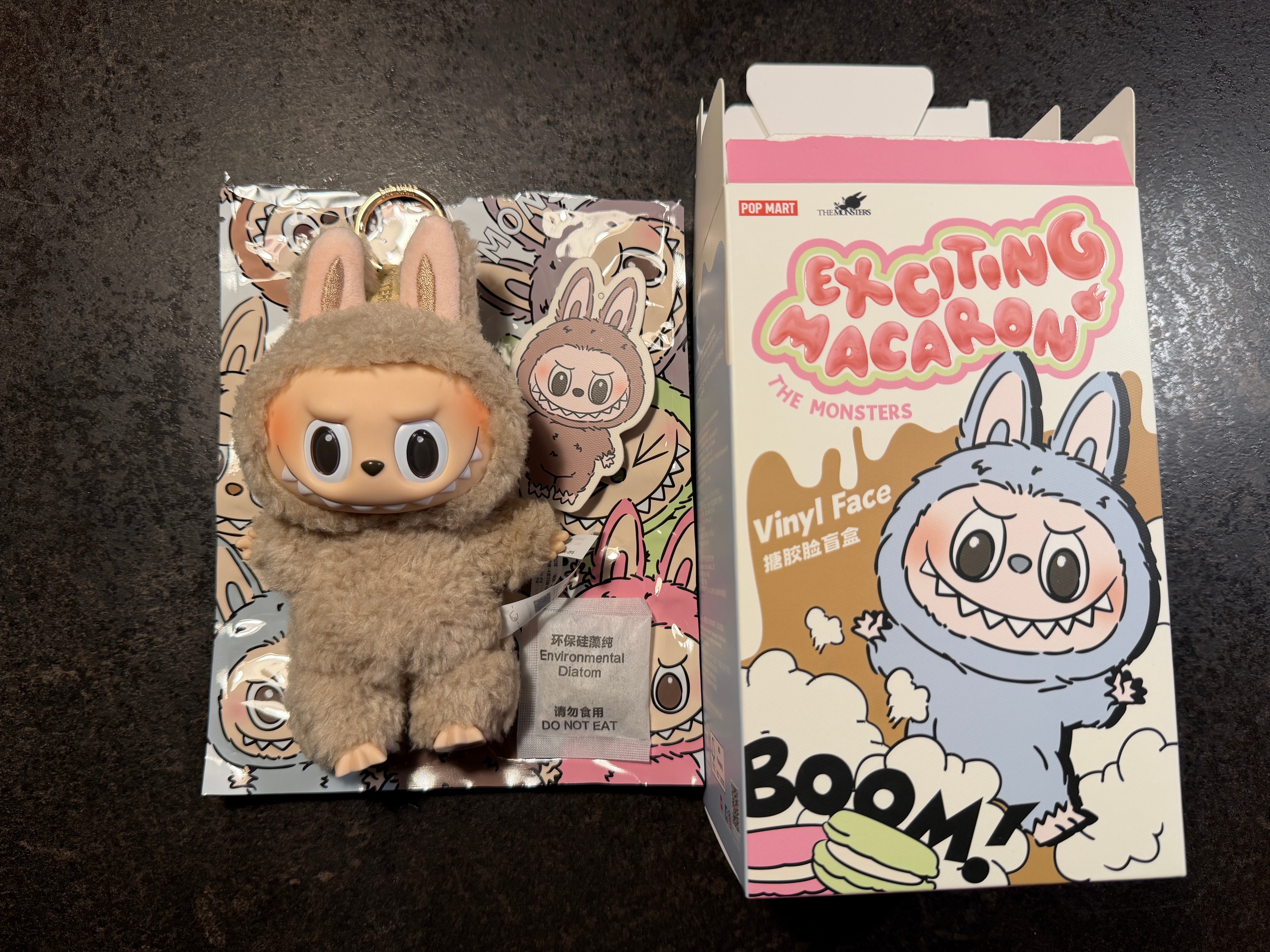 POP MART THE MONSTERS (LABUBU) Exciting Macaron Plush Series TOFFEE