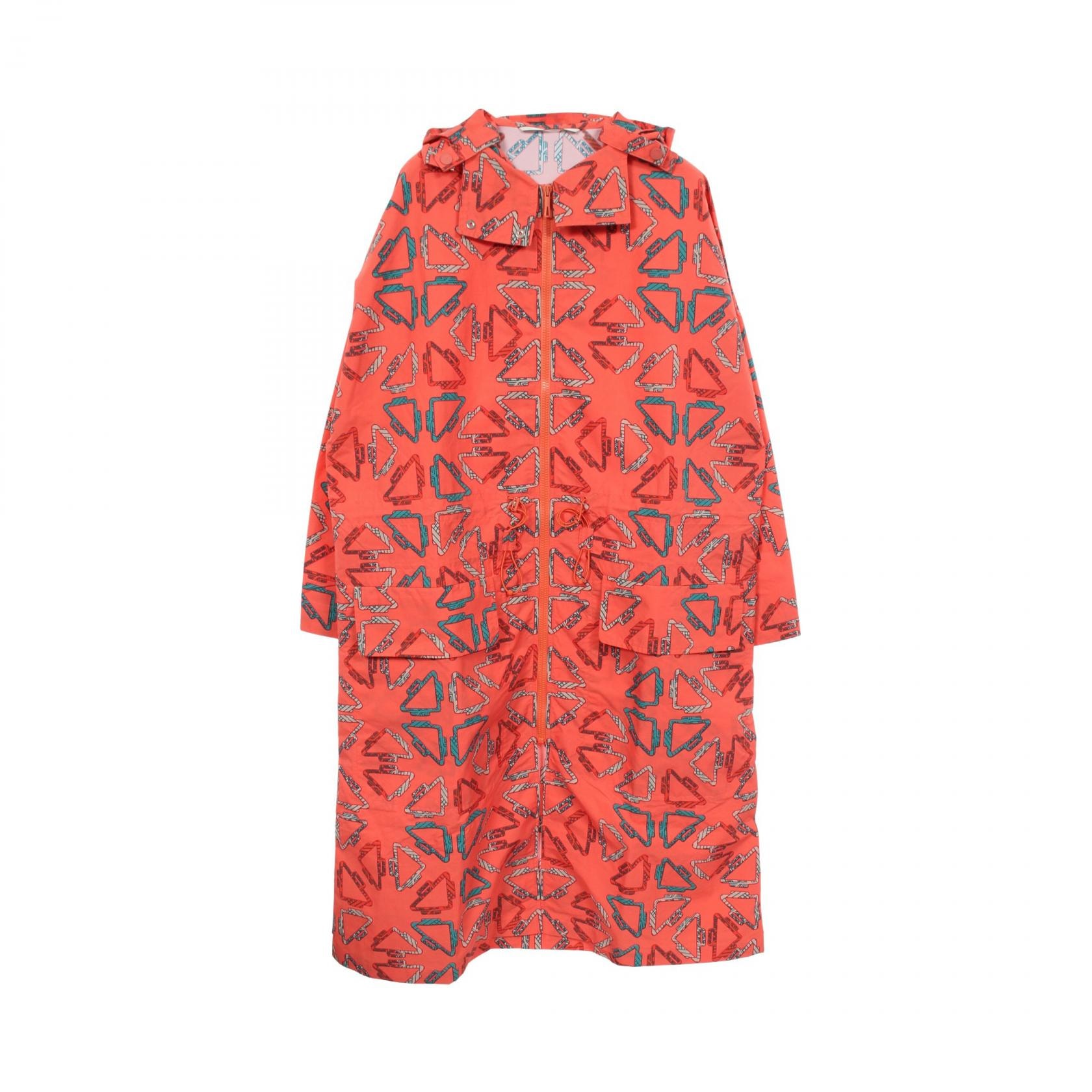 エルメス HERMES Tatersales Long Beach フード付き 衣料品 アウター ナイロン メンズ オレンジ系 / マルチカラー 【中古】
