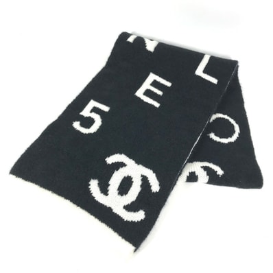 シャネル CHANEL CC ココマーク ロゴ AA7766 2021-2022年 アクセサリー マフラー ウール/カシミヤ ブラック 美品