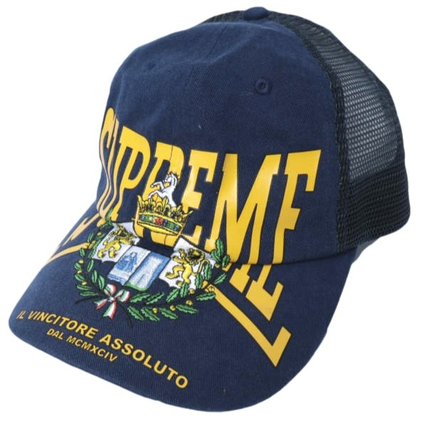 SUPREME シュプリーム 25AW Crest Mesh Back 6-Panel クレストメッシュバックパネルキャップ ONE SIZE NAVY 帽子 g28256