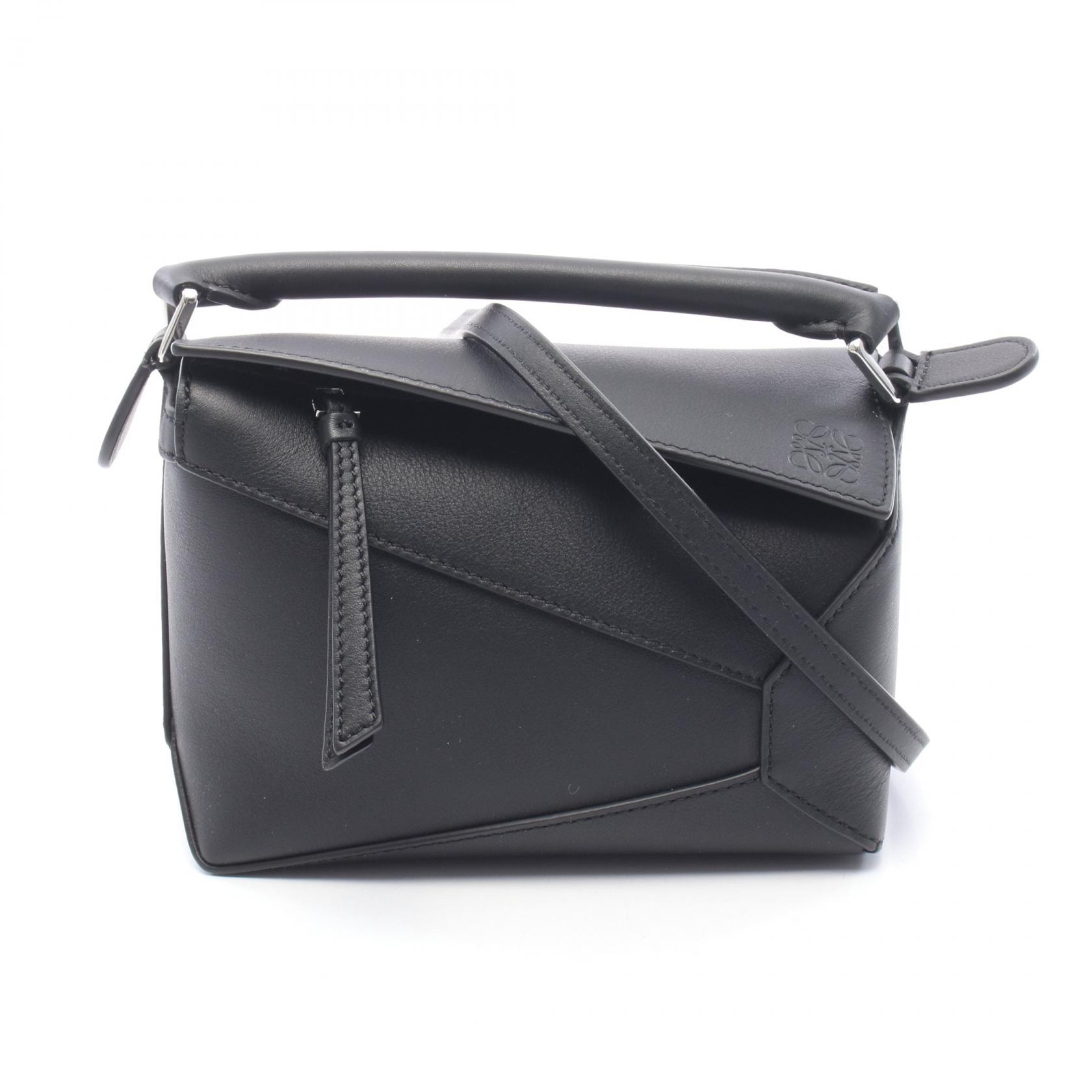 ロエベ LOEWE パズルエッジ ミニ 2WAY ハンドバッグ バッグ レザー レディース ブラック系 A510P88X491100 【新品】