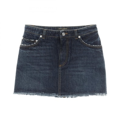 ドルチェアンドガッバーナ DOLCE & GABBANA スカート 衣料品 ボトムス コットン レディース ネイビー系 【中古】