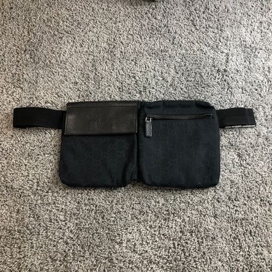 GUCCI GG Waist Bag Canvas "Black"
