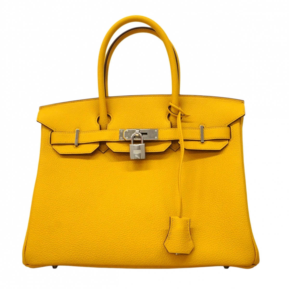 【6da0678-g】エルメス ハンドバッグ バーキン30 トゴ ジョーヌアンブル シルバー金具 B刻印【中古】レディース