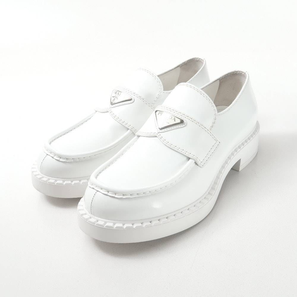2023SS■PRADA プラダ ローファー サイズ6 1/2 トライアングルロゴ レザー 靴 ブランド古着【中古】20251215/RA6861