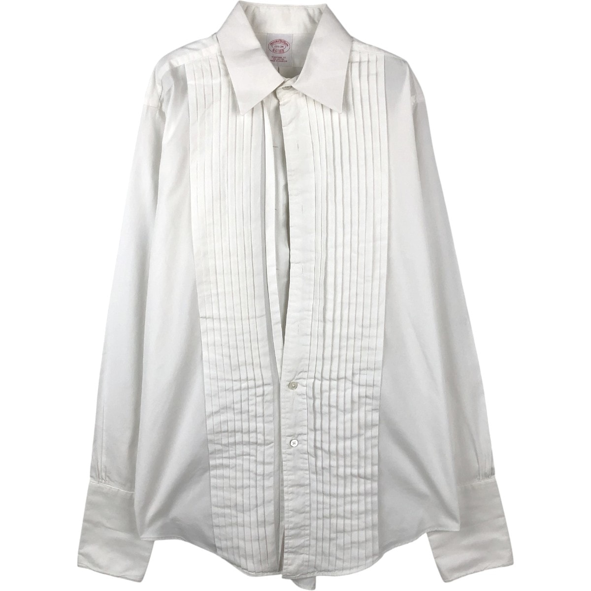 古着 ブルックスブラザーズ Brooks Brothers Est.1818 プリーツ ドレスシャツ タキシードシャツ カフスシャツ メンズM相当/eaa659976