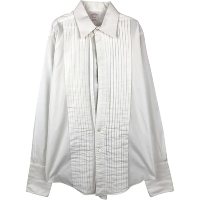 古着 ブルックスブラザーズ Brooks Brothers Est.1818 プリーツ ドレスシャツ タキシードシャツ カフスシャツ メンズM相当/eaa659976