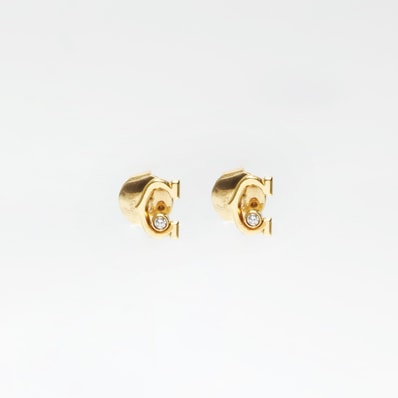 カルティエ CARTIER ダイヤモンド 750 YG C ドゥ カルティエ ピアス【中古】