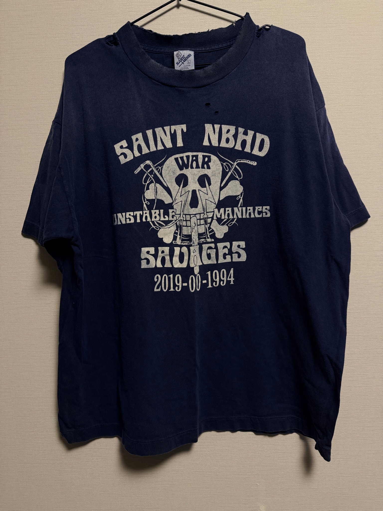 SAINT Mxxxxxx x NEIGHBORHOOD SS Tee STHD.SAINTNBHD "Navy" SM-HR8-0000-C71 / 25119SMN-CSM04S