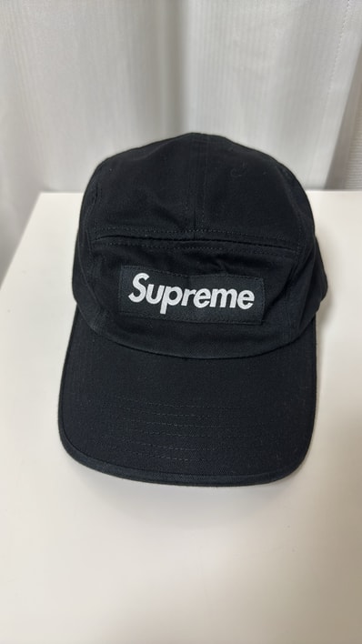 Supreme Washed Chino Twill Camp Cap "Black"(22SS)