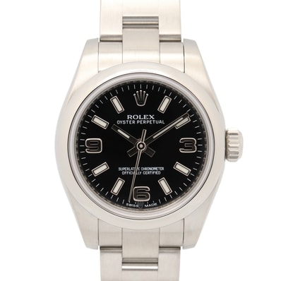 ロレックス ROLEX オイスター パーペチュアル ランダム番 腕時計 時計 ステンレススチール レディース ブラック系 369文字盤 176200 【中古】