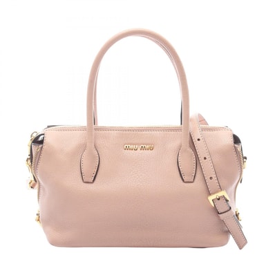 ミュウ ミュウ Miu Miu MADRAS マドラス 2WAY ハンドバッグ バッグ レザー レディース ピンク系 【中古】