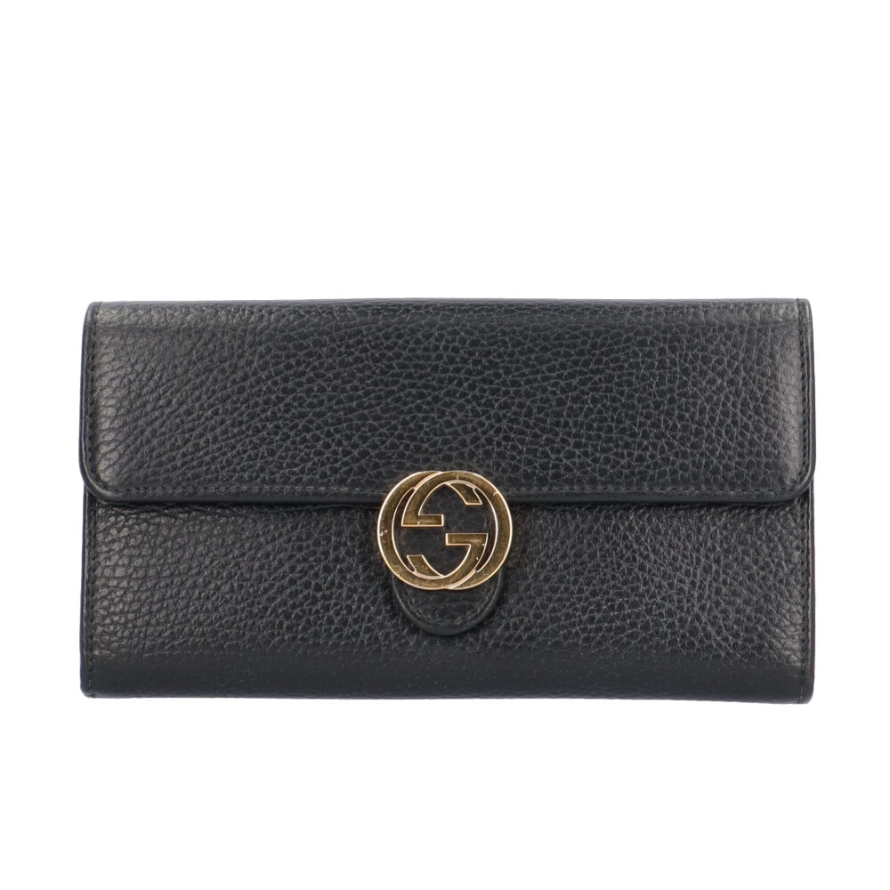 グッチ アウトレット品 インターロッキングG 長財布 レザー 615524 ユニセックス GUCCI  中古