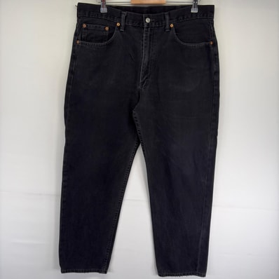 古着 リーバイス Levi's デニム パンツ 550 テーパード ジッパーフライ 5ポケ バギー ジーンズ ジーパン w38 L32 ブラック系 メンズ