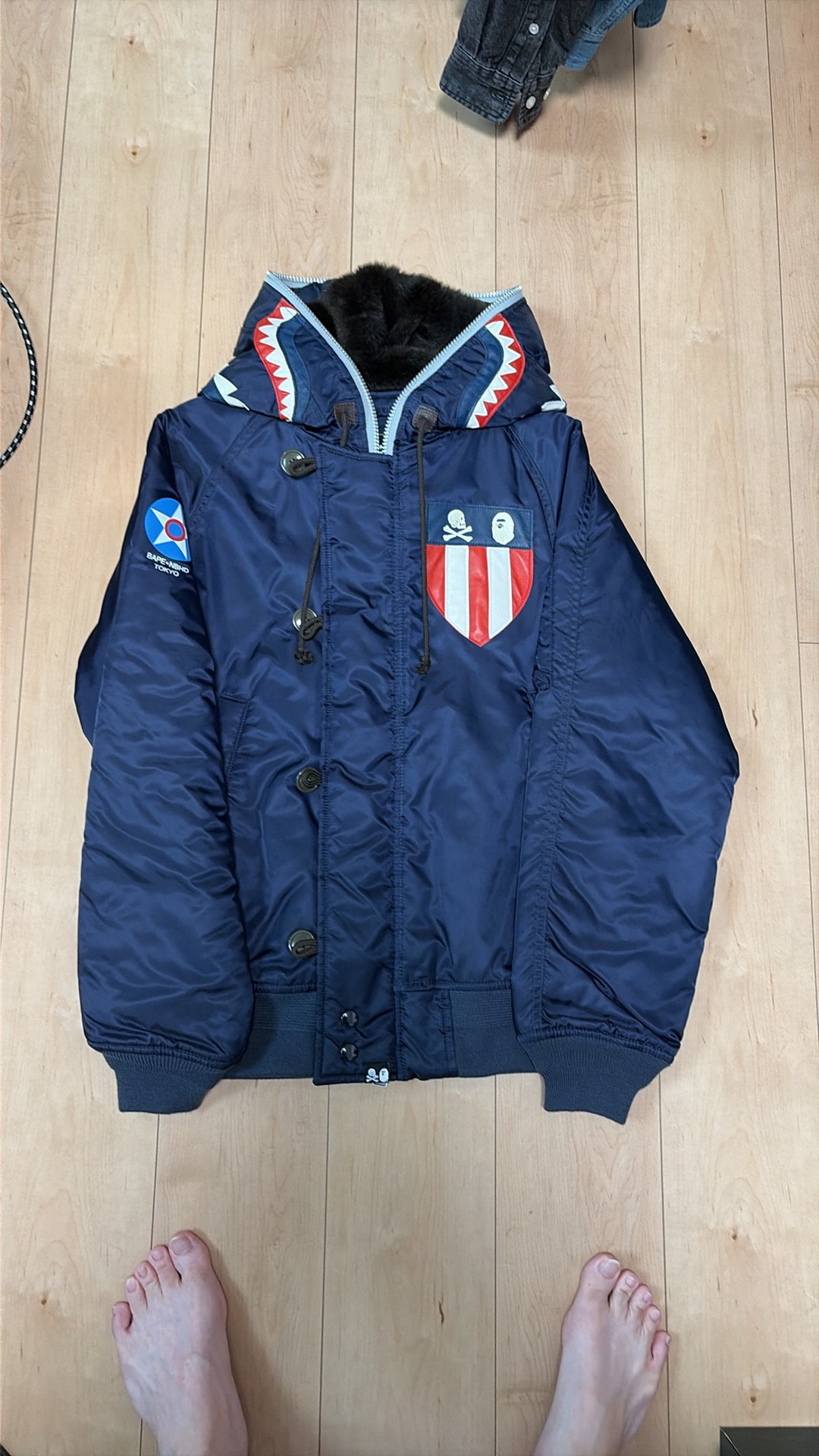 BAPE×ネイバーフッド シャークブルゾン