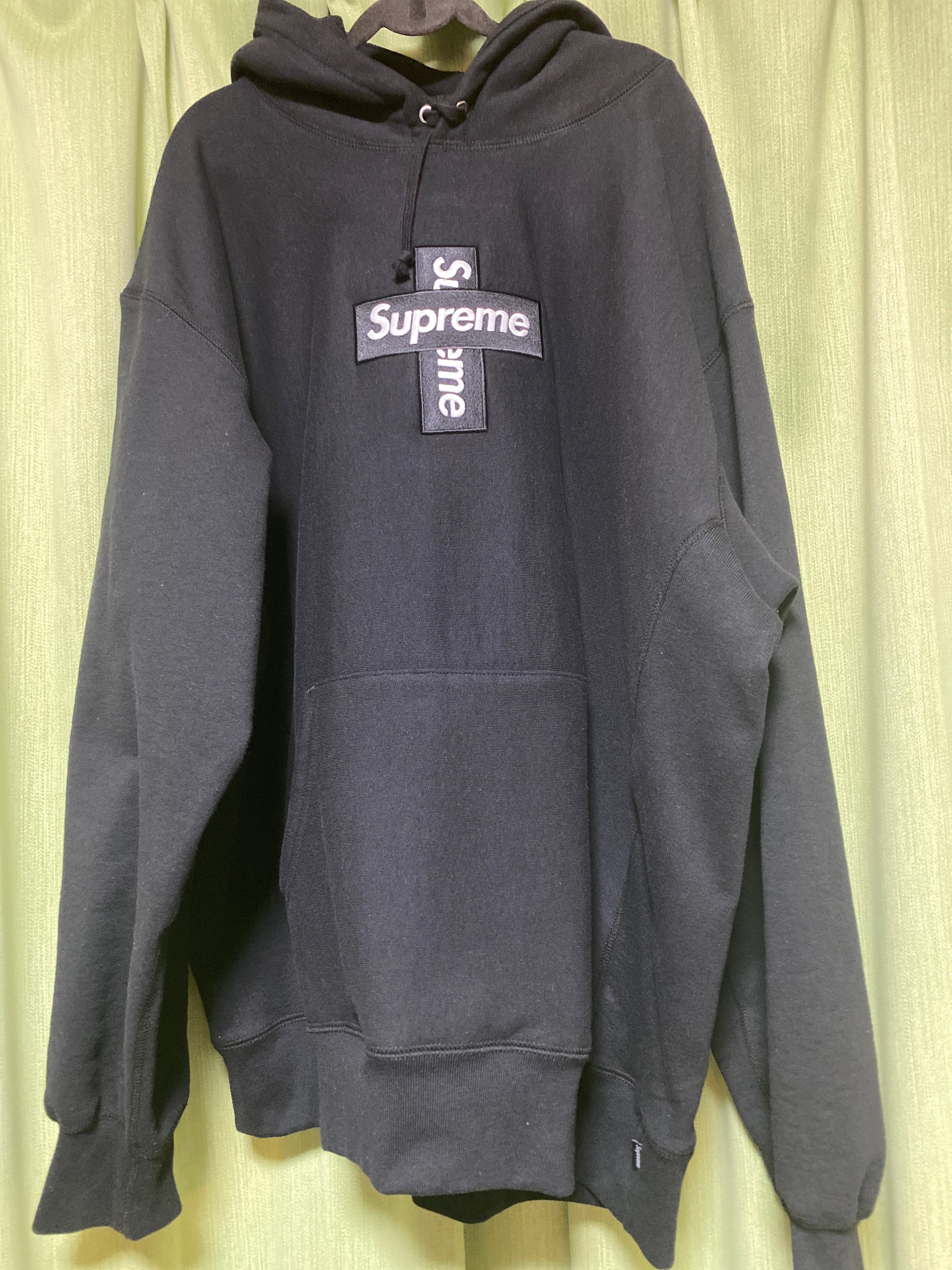 Supreme Cross Box Logo Hooded Sweatshirt "Black"