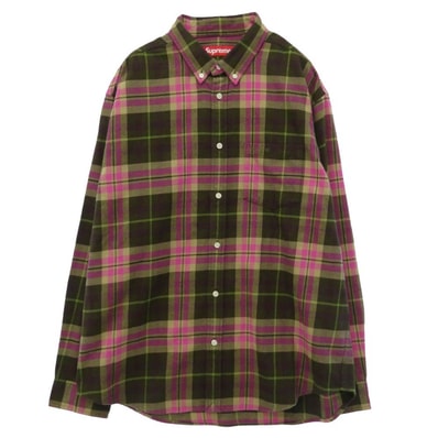 Supreme シュプリーム 25AW Plaid Flannel Shirt ロゴ プレイド チェック フランネル ボタンダウン ネルシャツ 長袖 シャツ マルチカラー系 L【中古】