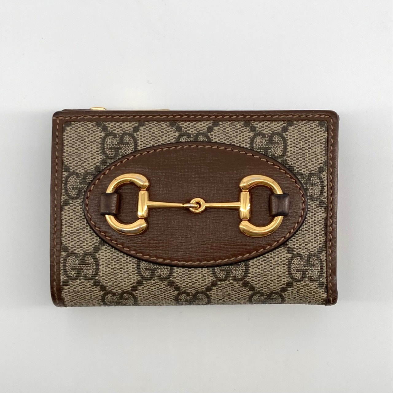 GUCCI(グッチ) ホースビット 1955 ゴールド金具 726846 二つ折り財布 ブラウン