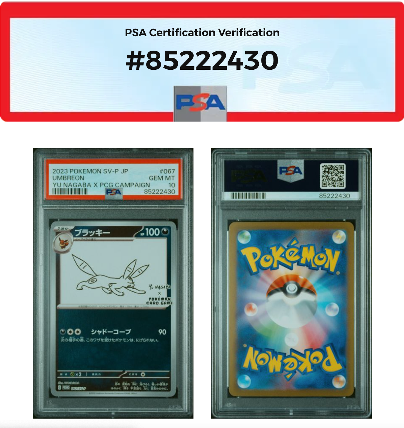 ブラッキー: プロモ (ナガバブラッキー) [SV-P 067](「YU NAGABA×ポケモンカードゲーム」プロモーションカード「SV-P」)