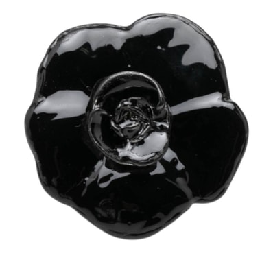 シャネル カメリア リング 指輪 01A シルバー ブラック メタル レディース CHANEL 【中古】
