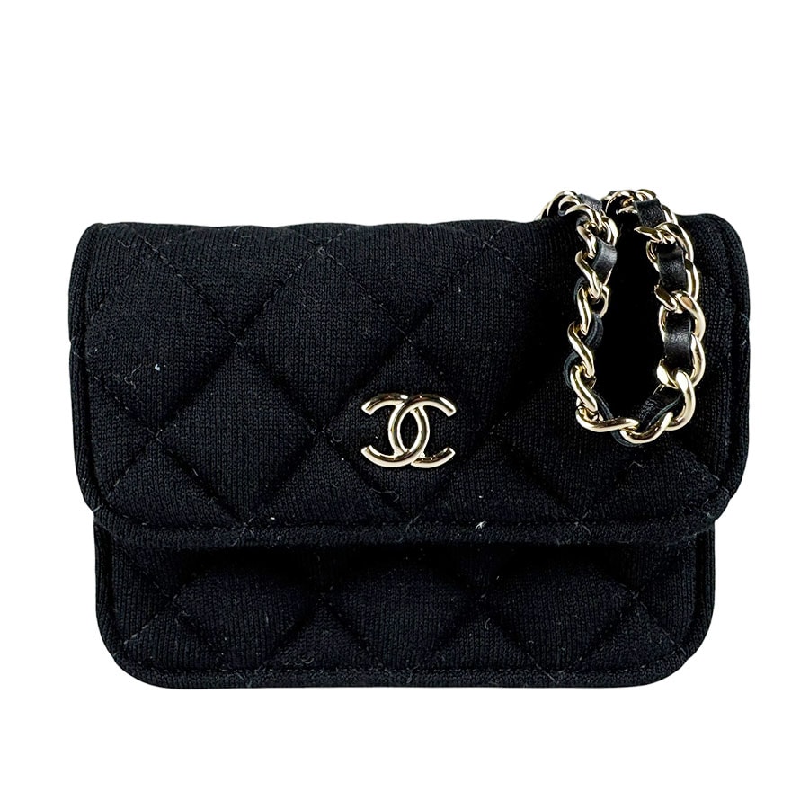 シャネル CHANEL ショルダーバッグ ミニミニマトラッセ コットン/レザー ブラック レディース【中古】 z10240