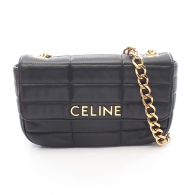 セリーヌ CELINE モノクローム ショルダーバッグ バッグ レザー レディース ブラック系 【中古】