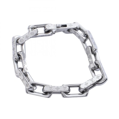 ルイ・ヴィトン LOUIS VUITTON チェーン モノグラム ブレスレット アクセサリー ステンレススチール シルバー メンズ シルバー系 【中古】