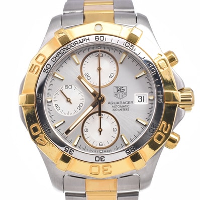 タグホイヤー TAG HEUER CAF2120 アクアレーサー クロノグラフ グレー 自動巻き メンズ 良品 腕時計 J#150361
