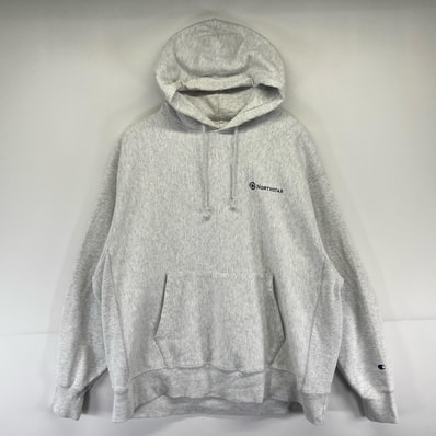 古着 チャンピオン Champion パーカー 刺繍 リバースウィーブ プルオーバー 大きいサイズ スウェット 2XL グレー系 メンズ