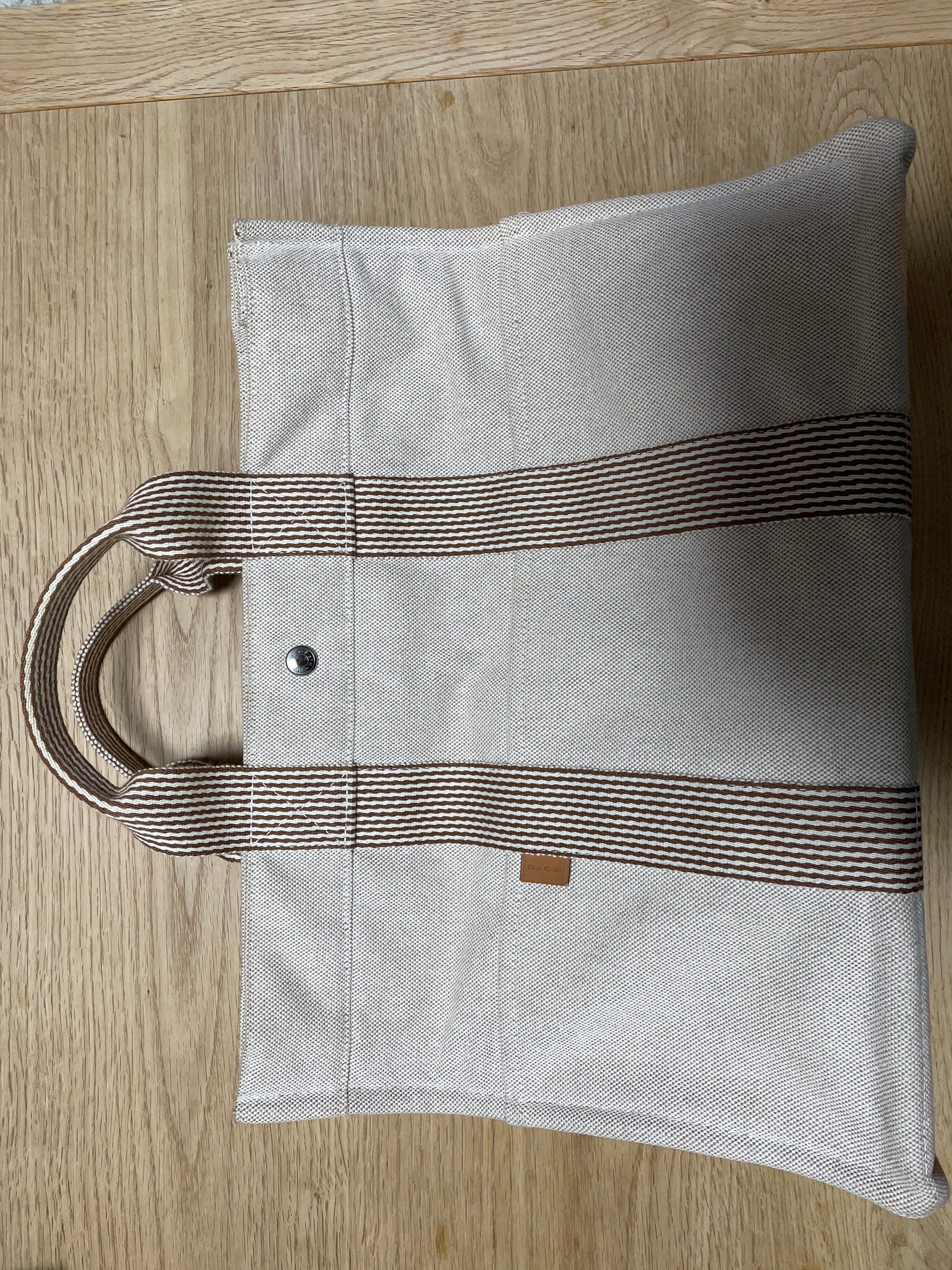 HERMES Fourre-tout Canvas Tote Bag "Beige"