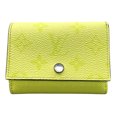 LOUIS VUITTON 日本限定 極美品 ルイヴィトン 25SS ヴィクター ウォレット タイガラマ レモン 三つ折り財布 M14129 PVC レザー RFID確認済 イエロー コンパクト モノグラム ヴィトン LV Aランク 中古 鑑定済 ヴィトン財布