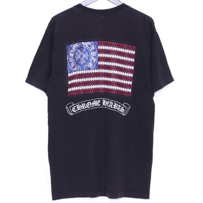 Chrome Hearts American Flag Scroll Label Back Print S/S T-Shirt "Black"
