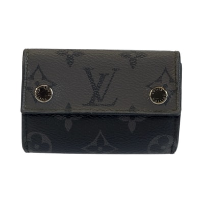 LOUIS VUITTON ルイヴィトン モノグラムエクリプスリバース ディスカバリー コンパクトウォレット ブラック 黒 グレー PVC 折財布 コンパクトウォレット 602083 【中古】