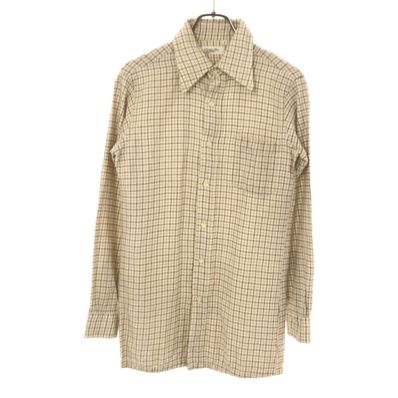 Christian Dior クリスチャンディオール 90s チェック 長袖 シャツ M ベージュ系 オールド