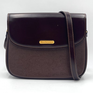 Burberrys(バーバリーズ)ヴィンテージ ショルダーバッグ レザー ダークブラウン ゴールド レディース 斜め掛け【中古】