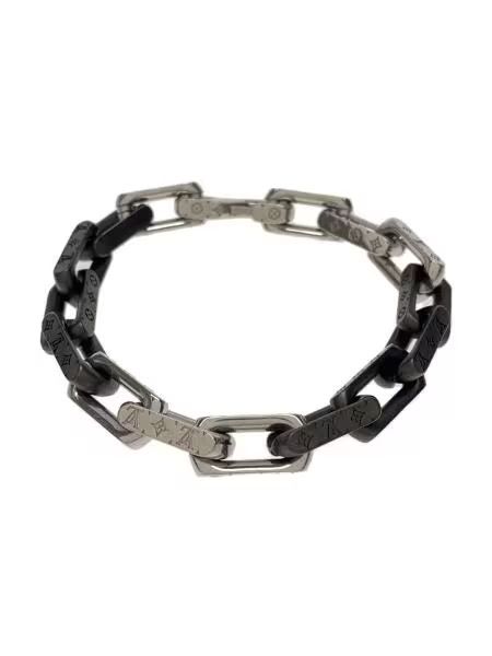Louis Vuitton Monogram Chain Bracelet "Silver/Black"