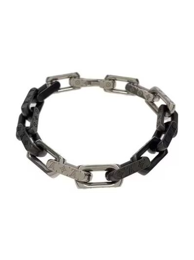Louis Vuitton Monogram Chain Bracelet "Silver/Black"