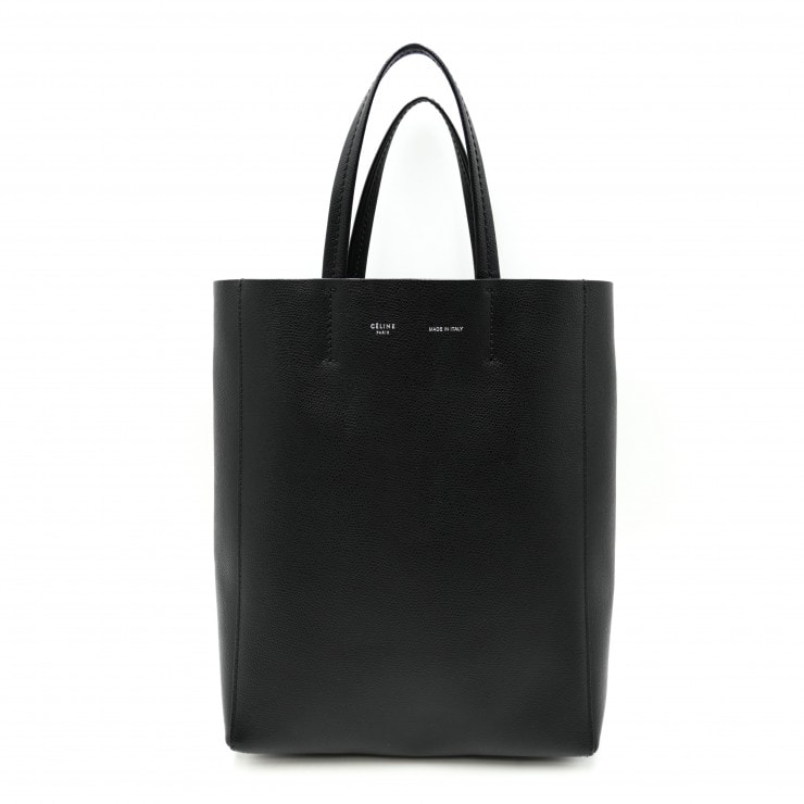 CELINE(セリーヌ)バーティカル カバ スモール トートバッグ ブラック グレインドレザー シルバー金具 2WAY レディース 189813XBA【中古】