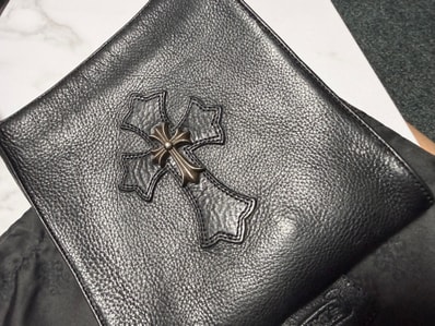 Chrome Hearts Square Pocket CH Cross Leather Shoulder Bag "Black"