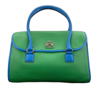 ロエベ LOEWE アラモ 36 アナグラム バイカラー ハンドバッグ レザー【中古】
