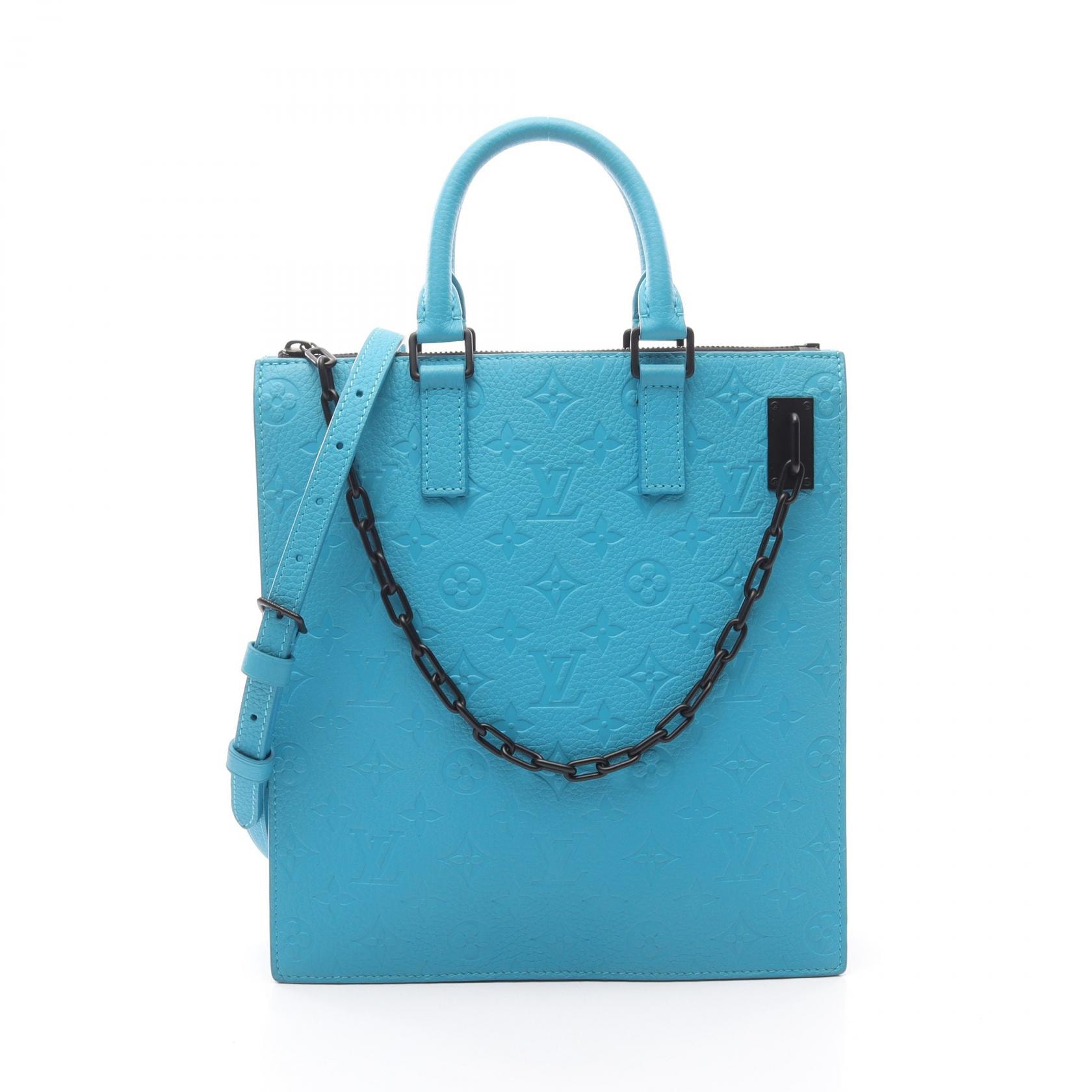 ルイ・ヴィトン LOUIS VUITTON サックプラ メッセンジャー トートバッグ バッグ トリヨンレザー トリヨンレザー メンズ ブルー系 M55891 【中古】