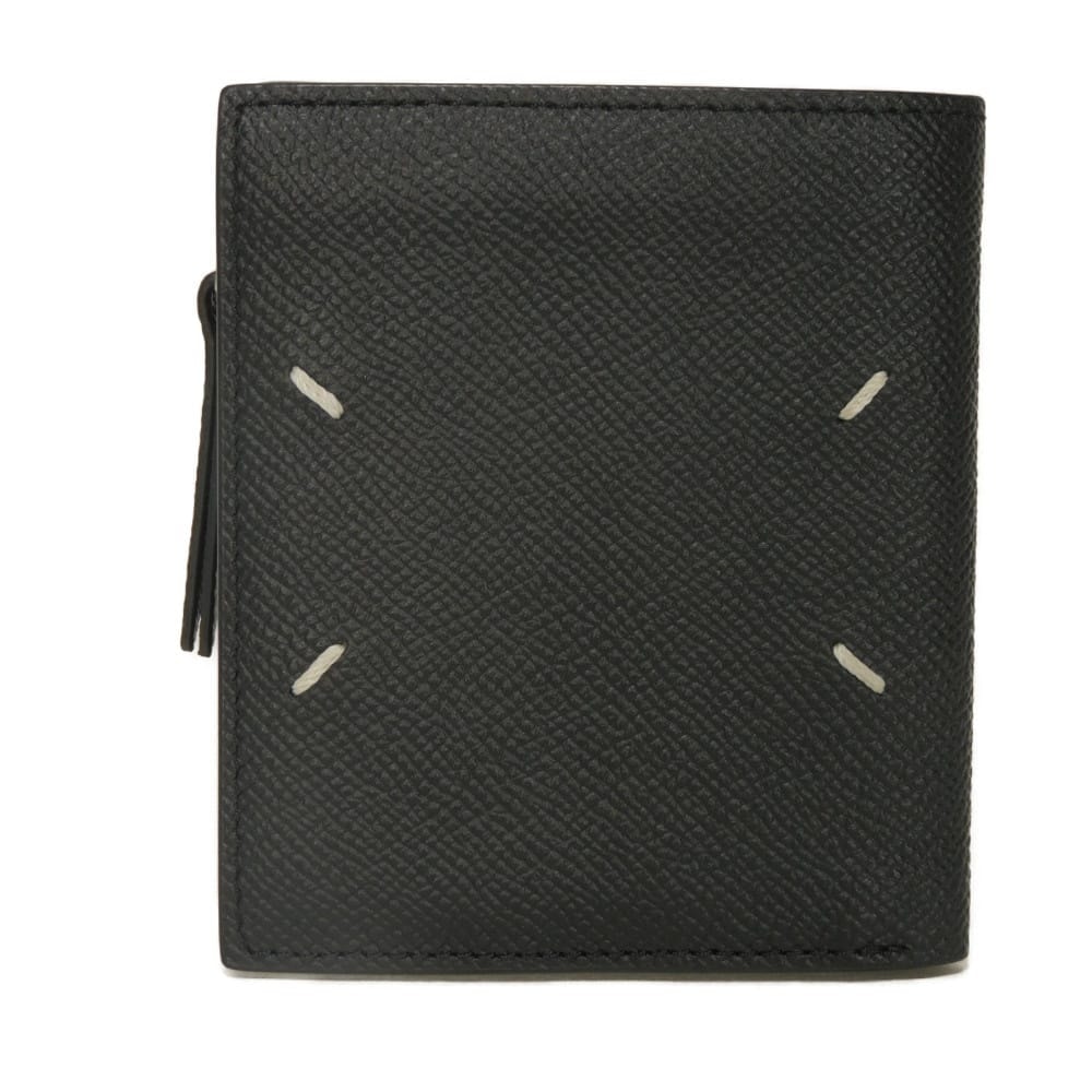 Maison Margiela メゾンマルジェラ 4ステッチ フリップ フラップ ウォレット 現行 グレイン カーフ 札入れ カードケース パスケース 名刺入れ コインケース ロゴ 箔押し ブラック 二つ折り財布 SA1UI0020 P4745T 8013