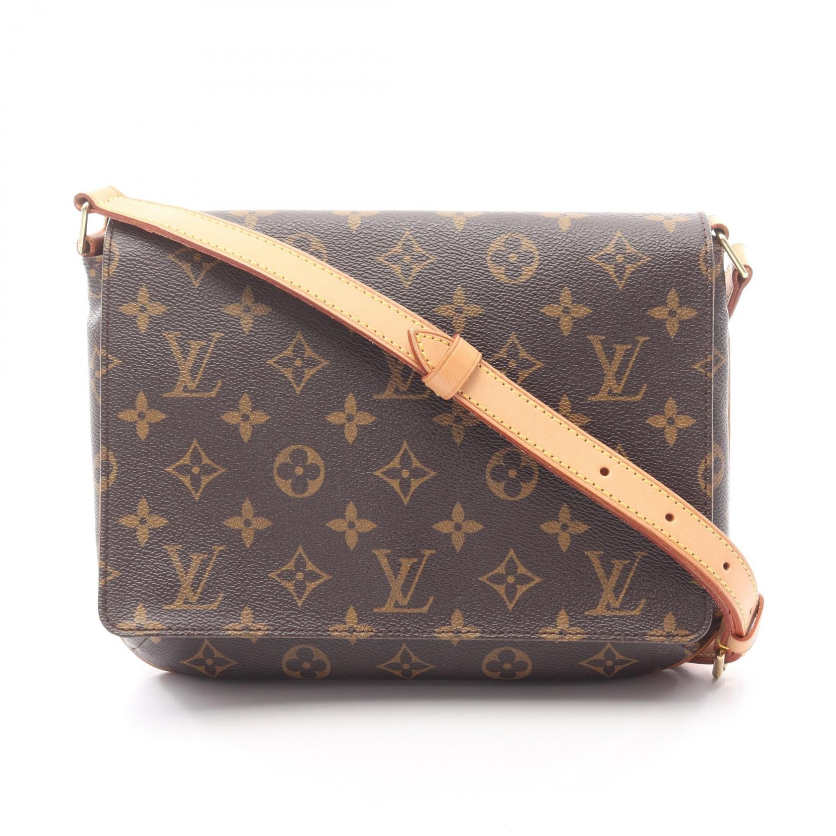 ルイ・ヴィトン LOUIS VUITTON ミュゼットタンゴ ロングストラップ ショルダーバッグ バッグ PVCコーティングキャンバス レザー モノグラム レディース ブラウン系 M51388 【中古】
