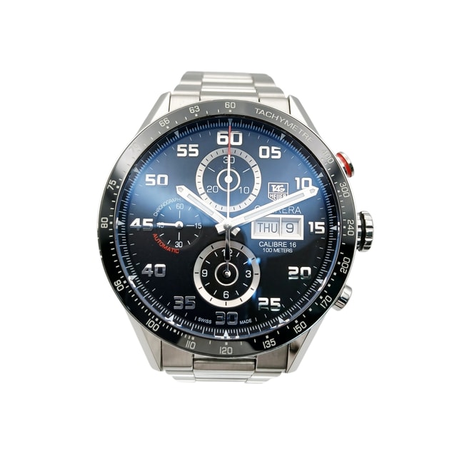 TAG HEUER タグホイヤー カレラ キャリバー16 クロノグラフ 腕時計 CV2A1R.BA0799 ステンレススチール シルバー ブラック  メンズ【中古】