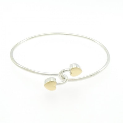 ティファニー ソリッドダブルハート バングル