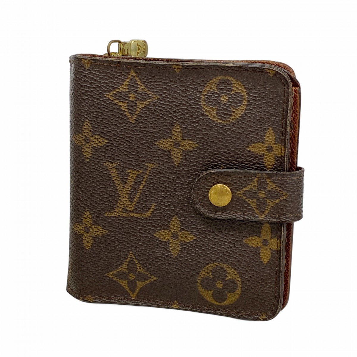 ★SALE【6eb0786】ルイヴィトン 財布 モノグラム コンパクトジップ M61667 ブラウン【中古】レディース