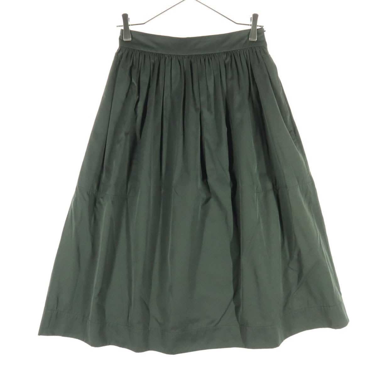 美品 ZARA WOMAN ザラウーマン ミモレ丈 ギャザー フレアスカート XS カーキ