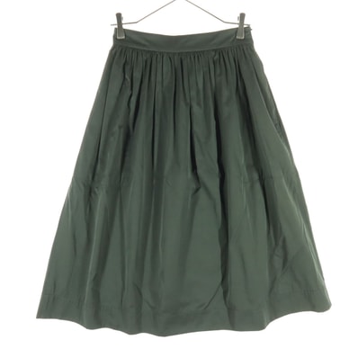 美品 ZARA WOMAN ザラウーマン ミモレ丈 ギャザー フレアスカート XS カーキ