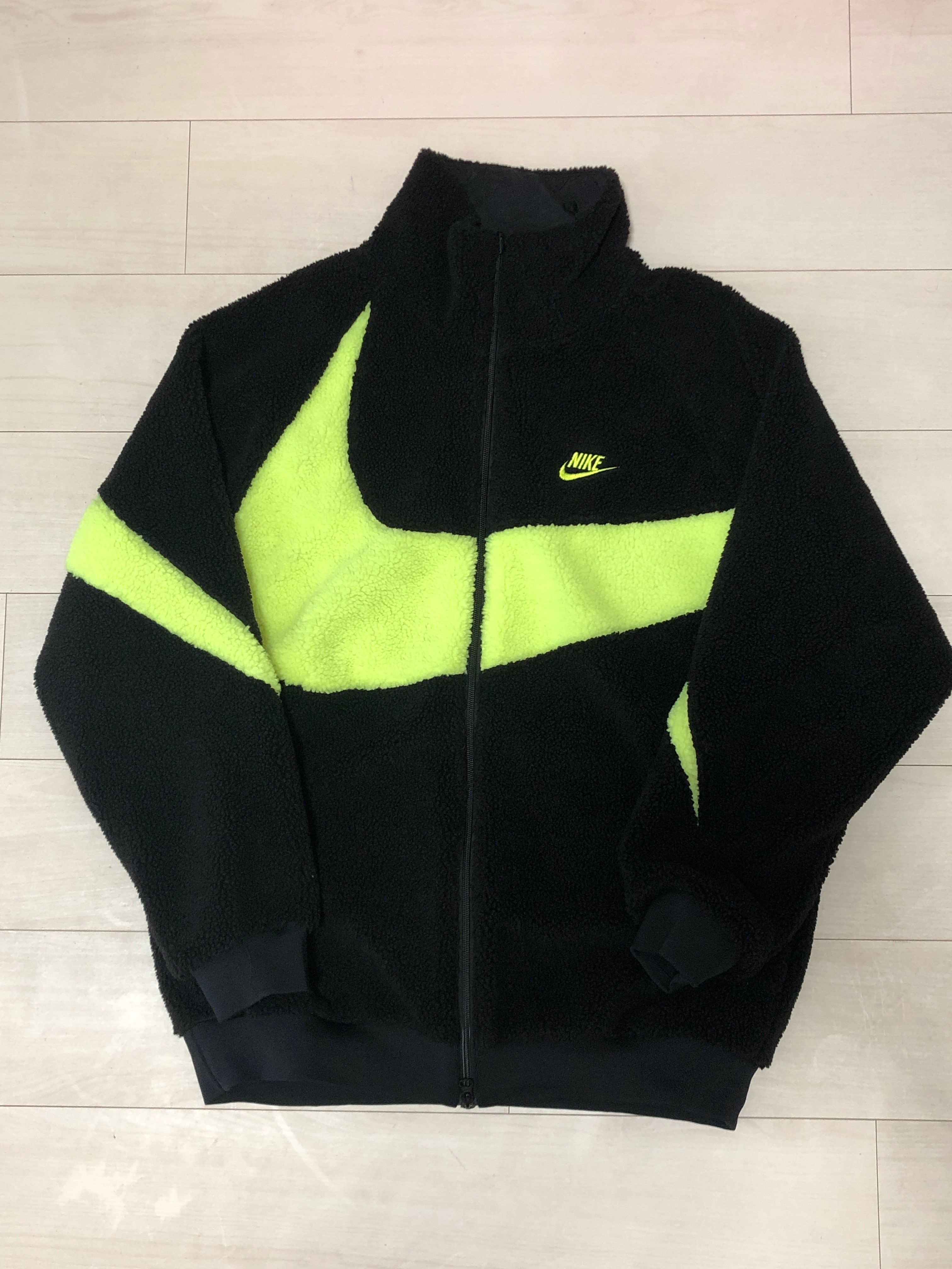 Nike Big Swoosh Reversible Boa Jacket"Black Neon"