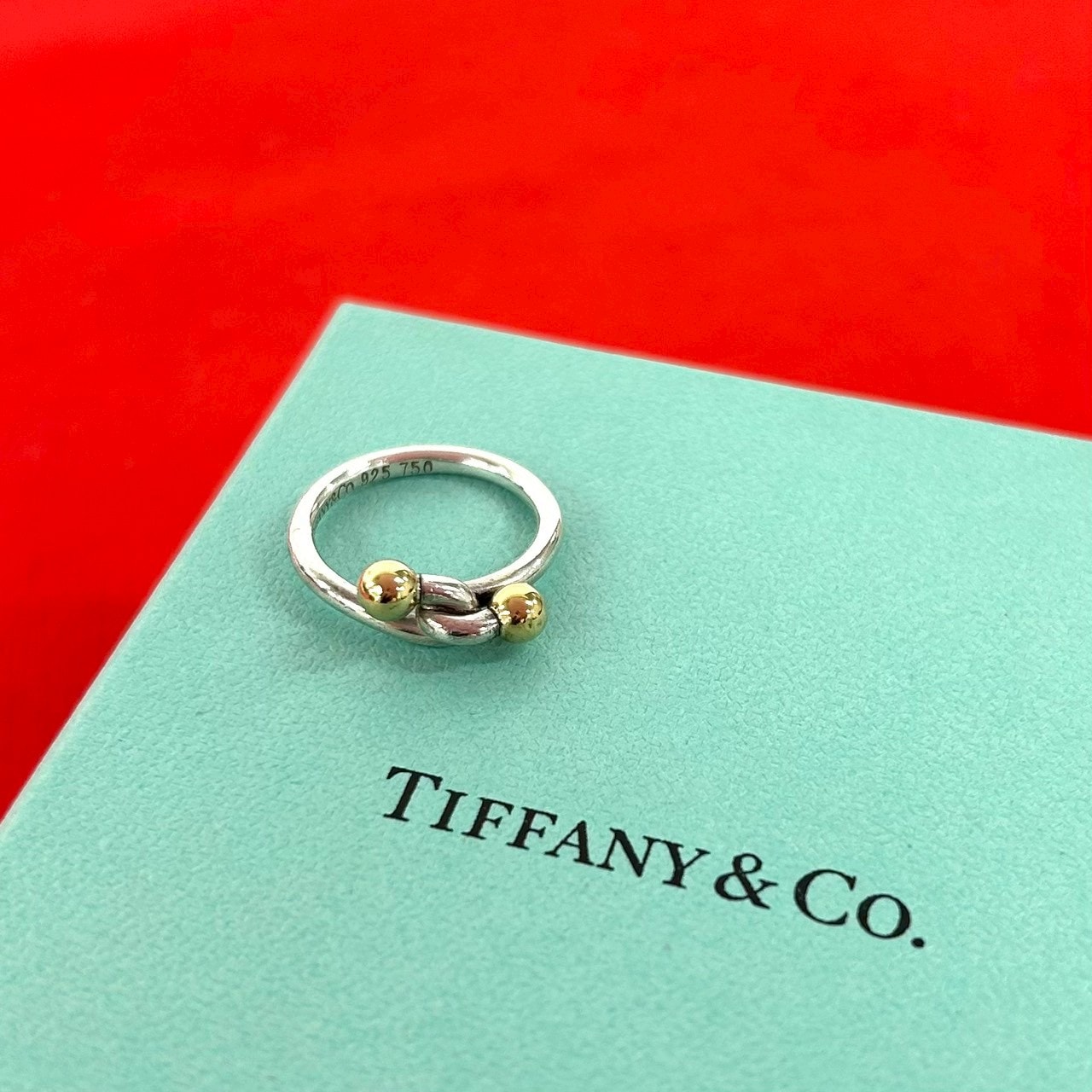 TIFFANY&Co. ティファニー ラブノット リング フック&アイ シルバー925 K18イエローゴールド リング・指輪 6号 シルバー
151-1